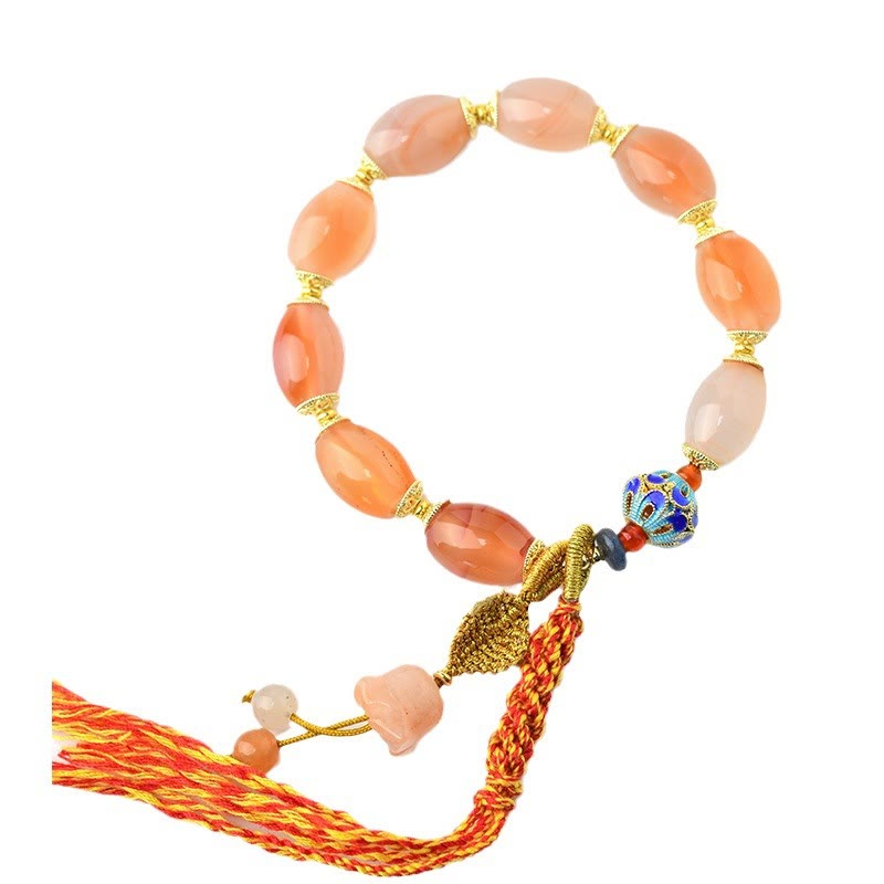 Tibetan White Jade Agate Strength Confidence Bracelet - Image 9