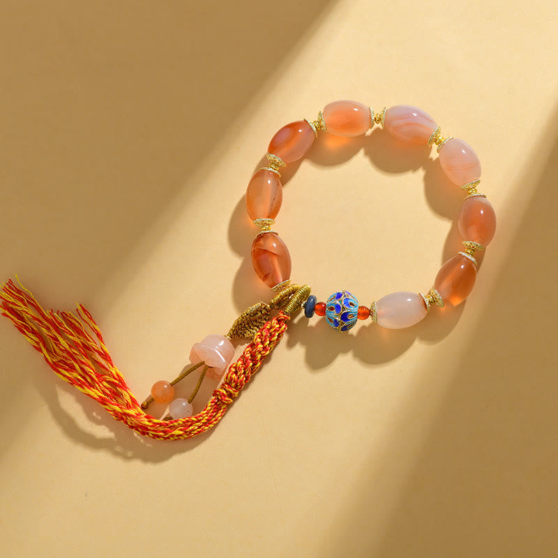 Tibetan White Jade Agate Strength Confidence Bracelet - Image 5