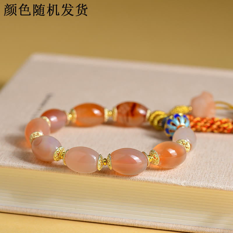 Tibetan White Jade Agate Strength Confidence Bracelet - Image 4