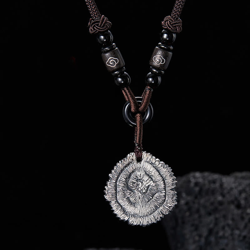 999 Sterling Silver Sophora Flavescens Cotton Rope Necklace Pendant