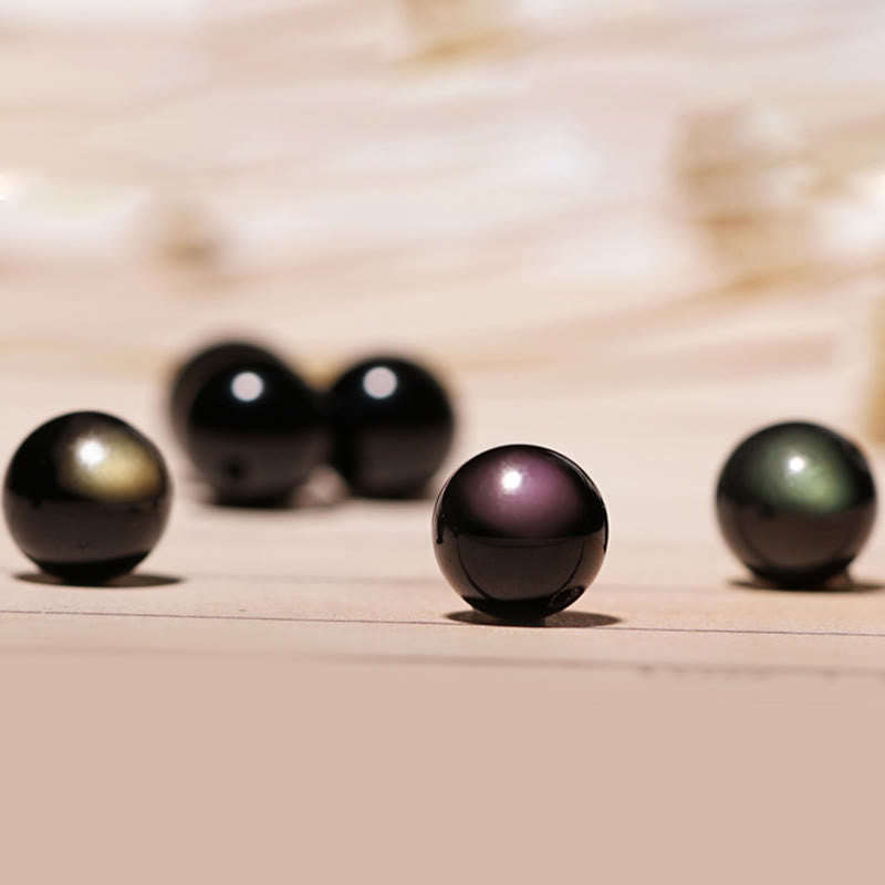 Natural Black Obsidian Cinnabar Lotus Charm Strength Fulfillment Bracelet - Image 10