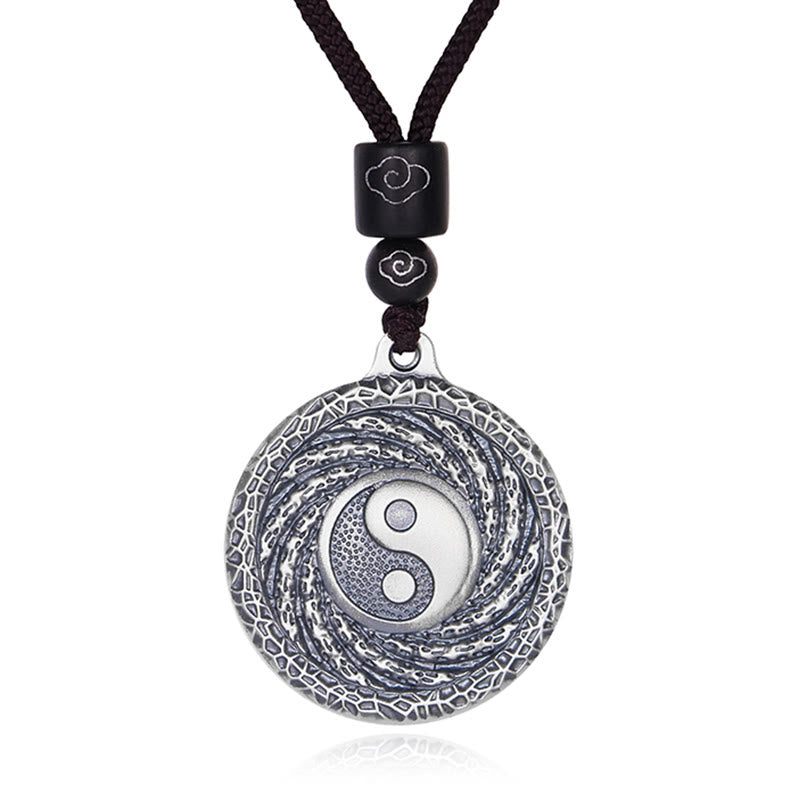 999 Sterling Silver Tai Chi Yin Yang Bagua Design Mountain Ghosts Spend Money Necklace Pendant - Image 20
