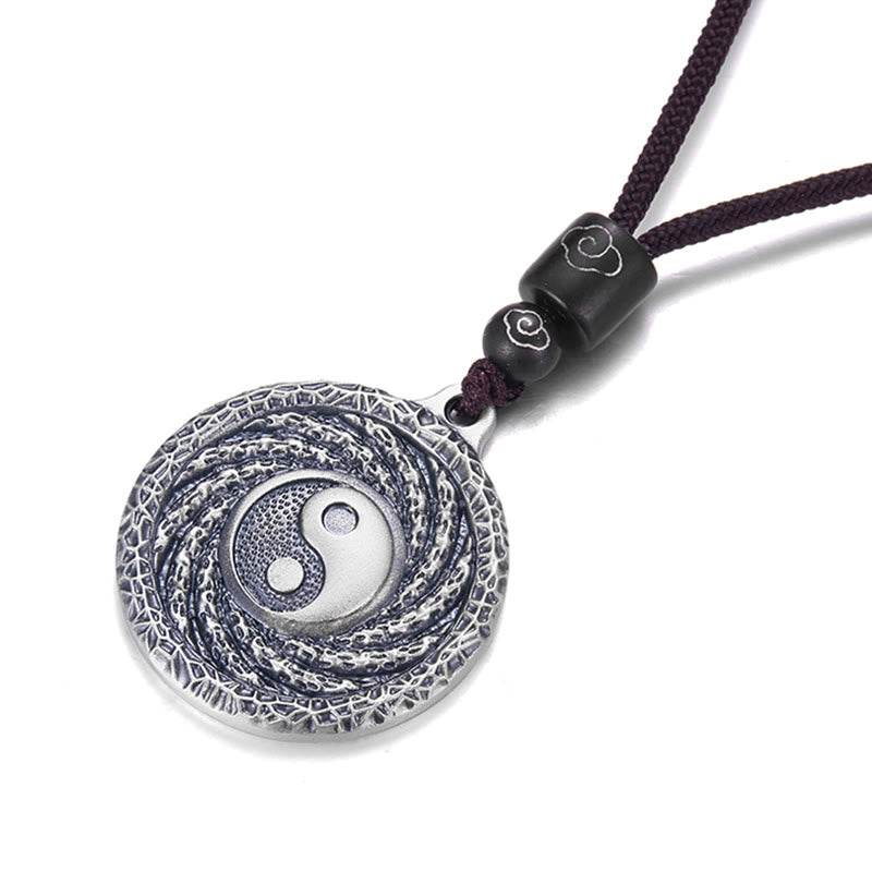 999 Sterling Silver Tai Chi Yin Yang Bagua Design Mountain Ghosts Spend Money Necklace Pendant - Image 22