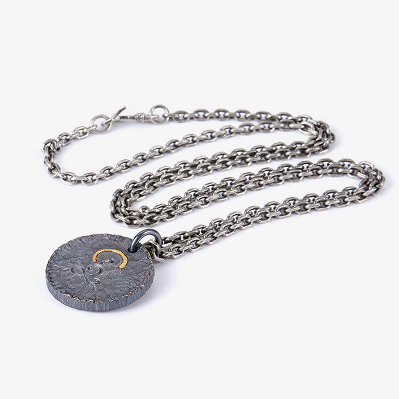 999 Sterling Silver 999 Gold 925 Sterling Silver Buddha Statue Lotus Necklace Pendant - Image 9