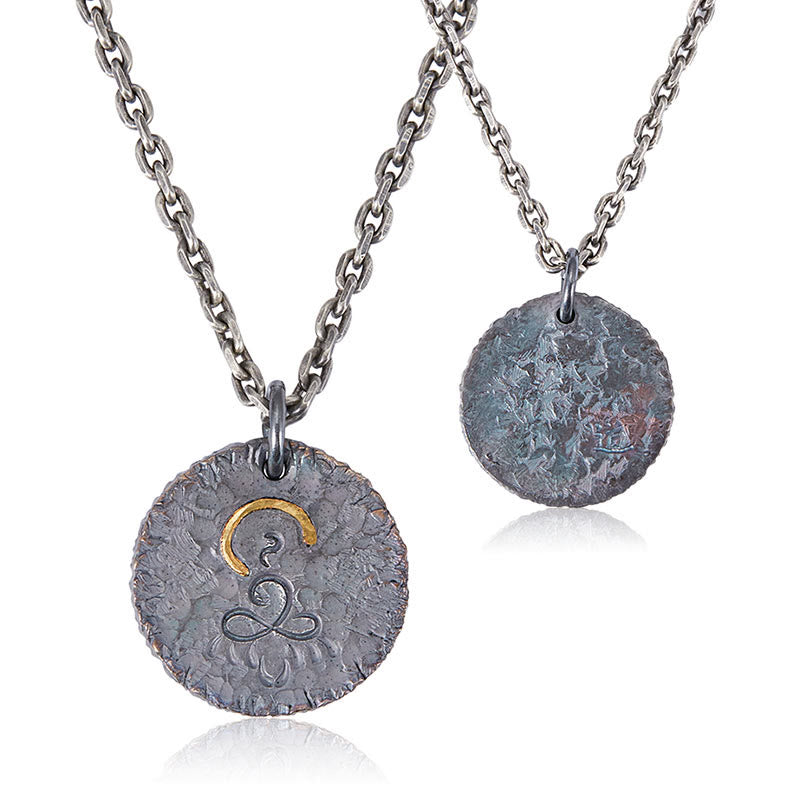 999 Sterling Silver 999 Gold 925 Sterling Silver Buddha Statue Lotus Necklace Pendant - Image 8