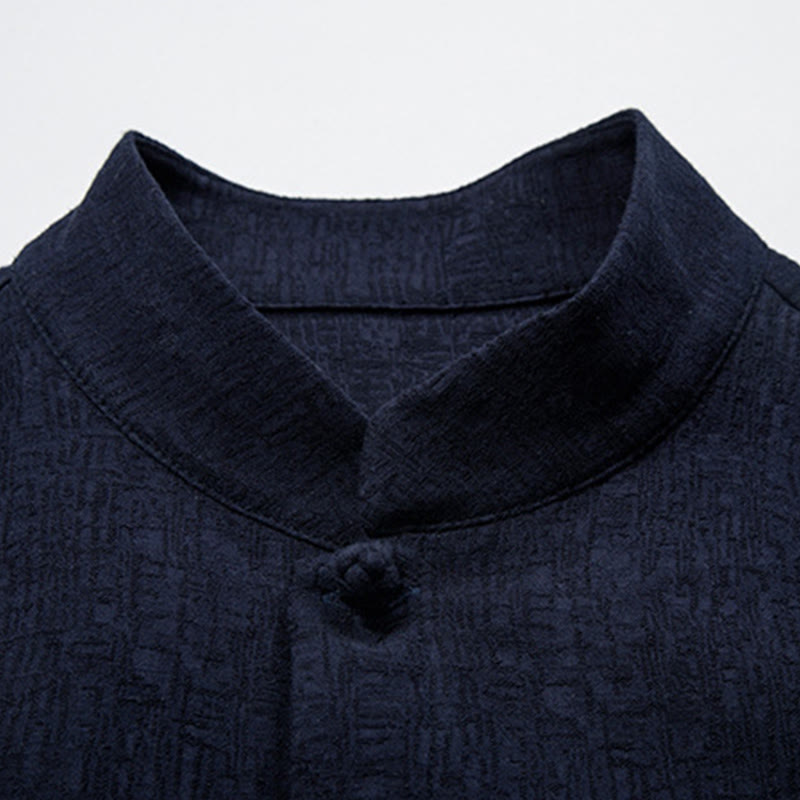 Solid Color Chinese Tang Suit Cotton Linen Jacket Men Clothing - Image 17