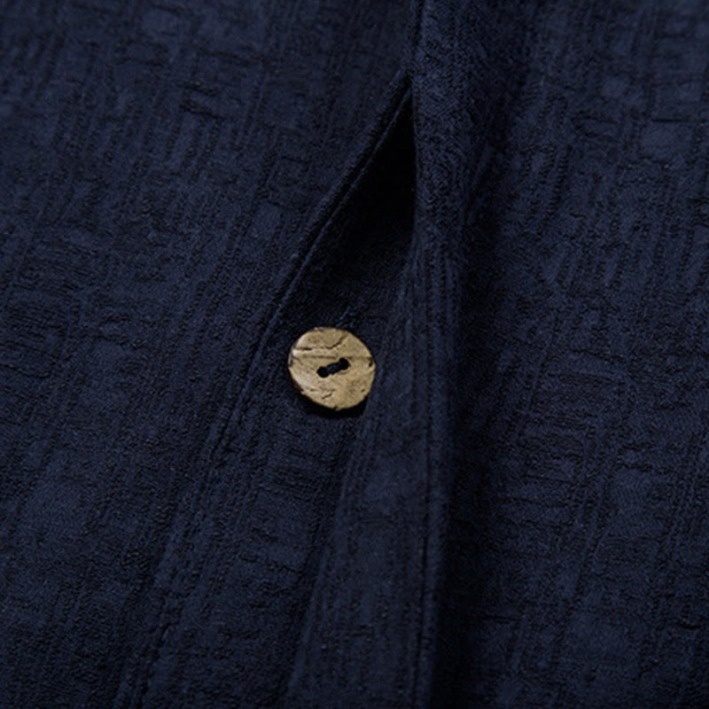 Solid Color Chinese Tang Suit Cotton Linen Jacket Men Clothing - Image 21