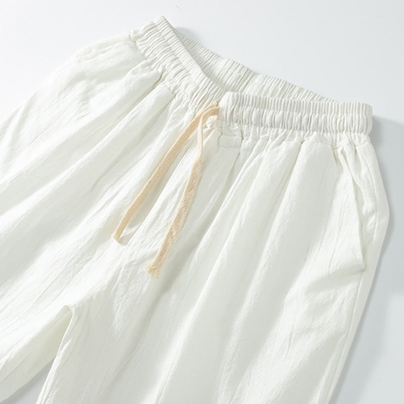 Casual Solid Color Men's Straight Shorts With Pockets Cotton Shorts Men's Pants - Image 8