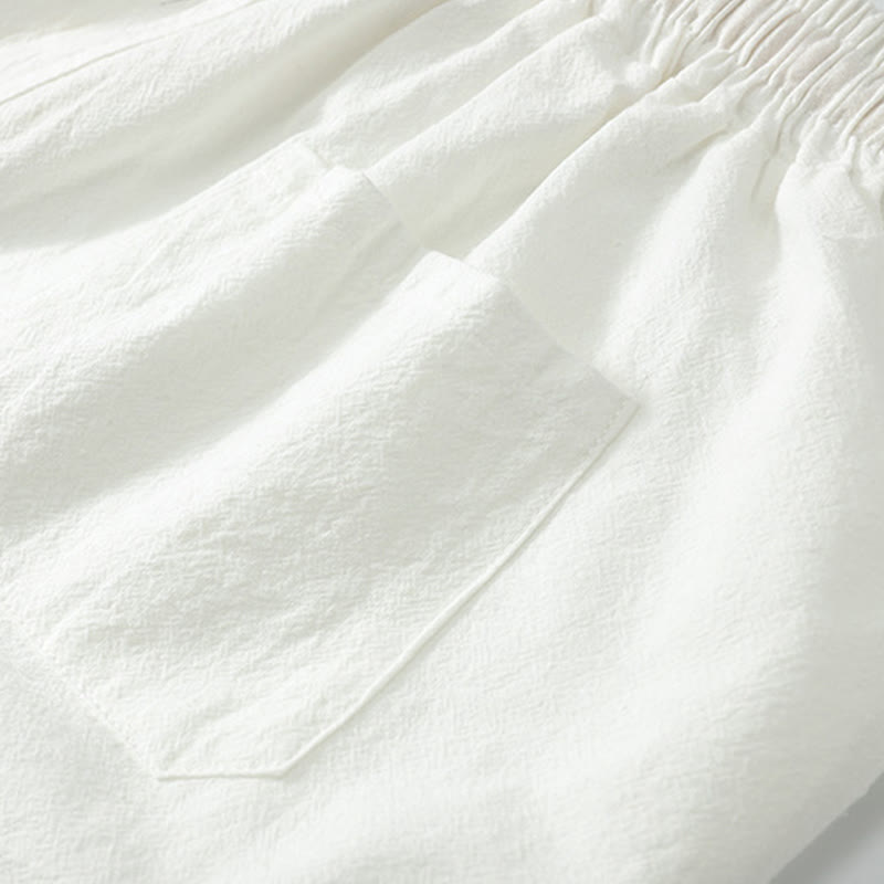 Casual Solid Color Men's Straight Shorts With Pockets Cotton Shorts Men's Pants - Image 10