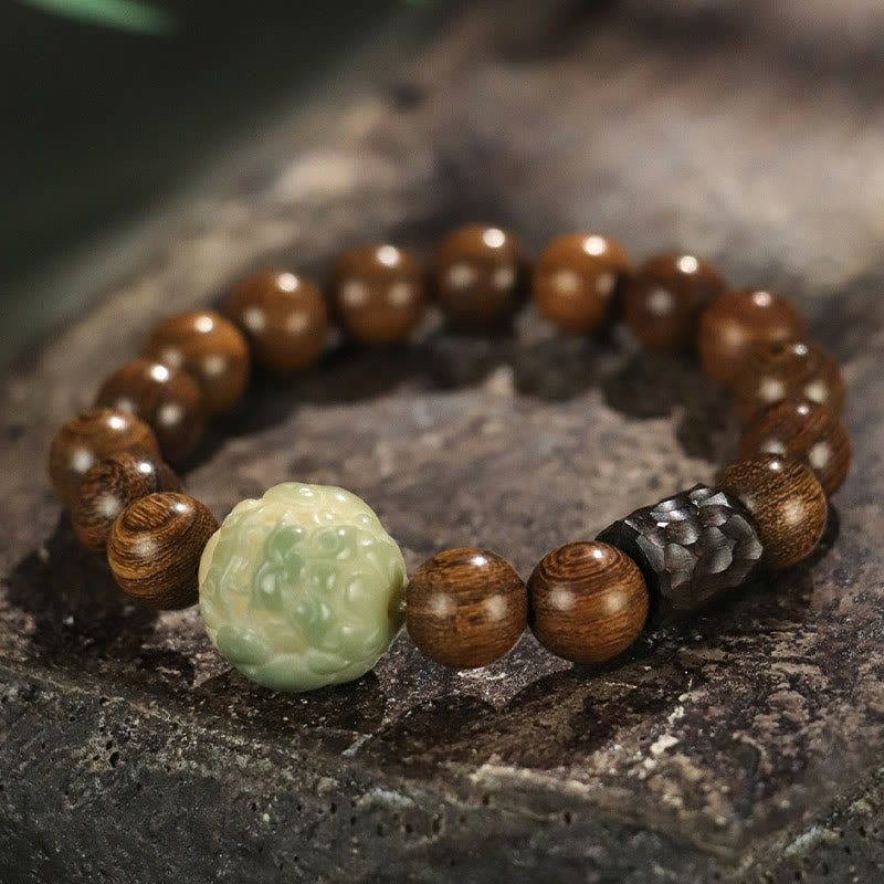 Sandalwood Bodhi Seed PiXiu Ebony Wood Bead Healing Bracelet