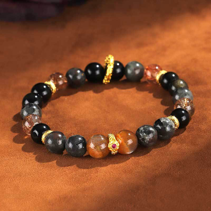 Sun Stone Lava Rock Positive Bracelet
