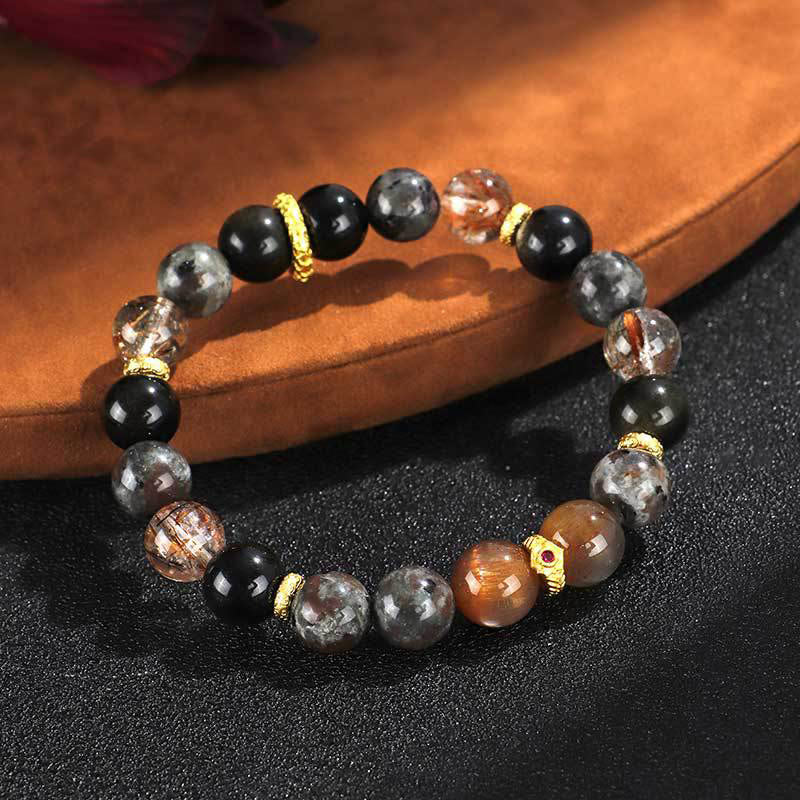 Sun Stone Lava Rock Positive Bracelet - Image 5