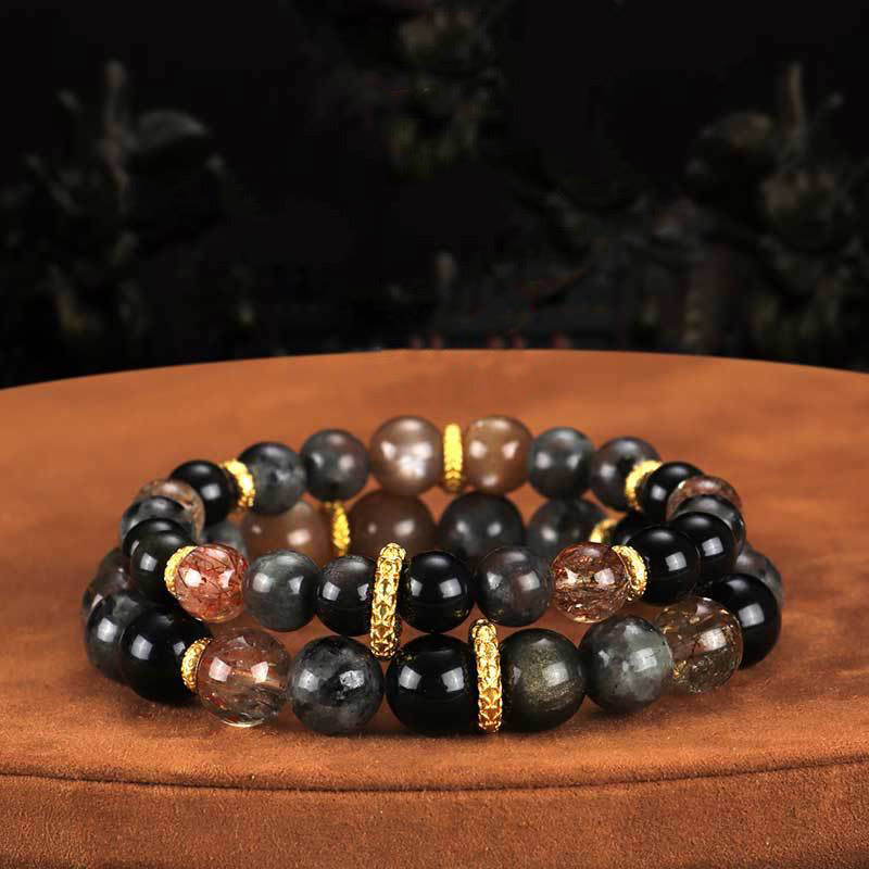 Sun Stone Lava Rock Positive Bracelet - Image 6