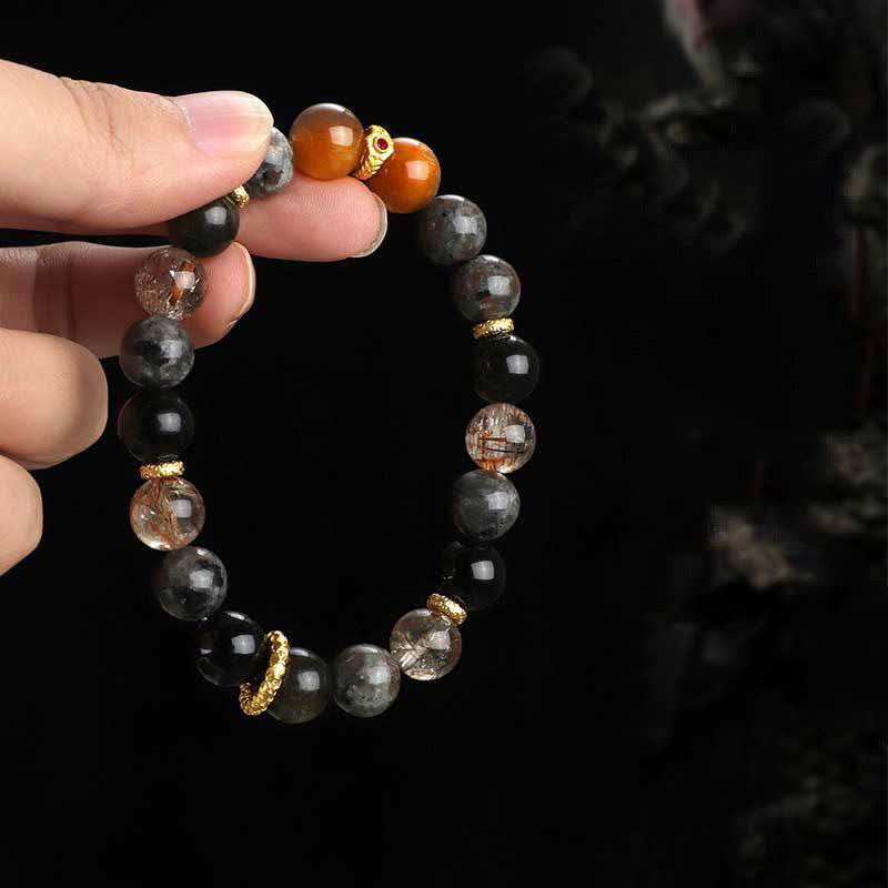 Sun Stone Lava Rock Positive Bracelet - Image 4