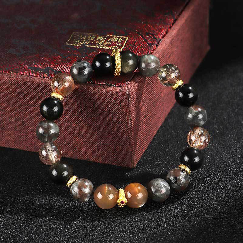 Sun Stone Lava Rock Positive Bracelet - Image 3