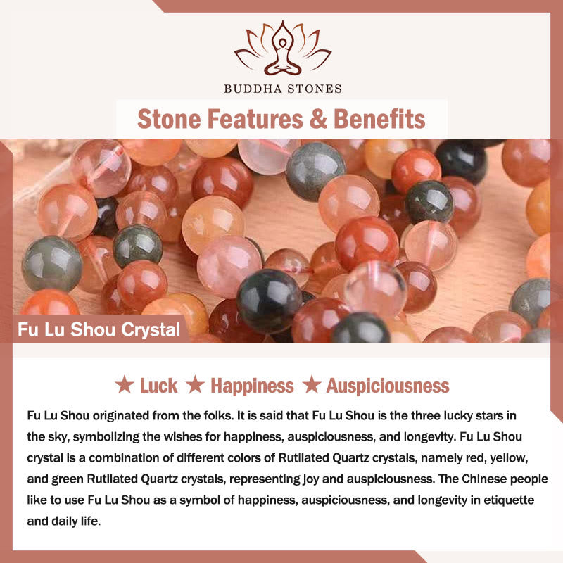 Natural Fu Lu Shou Crystal Hetian White Jade Pearl Luck Bracelet - Image 6