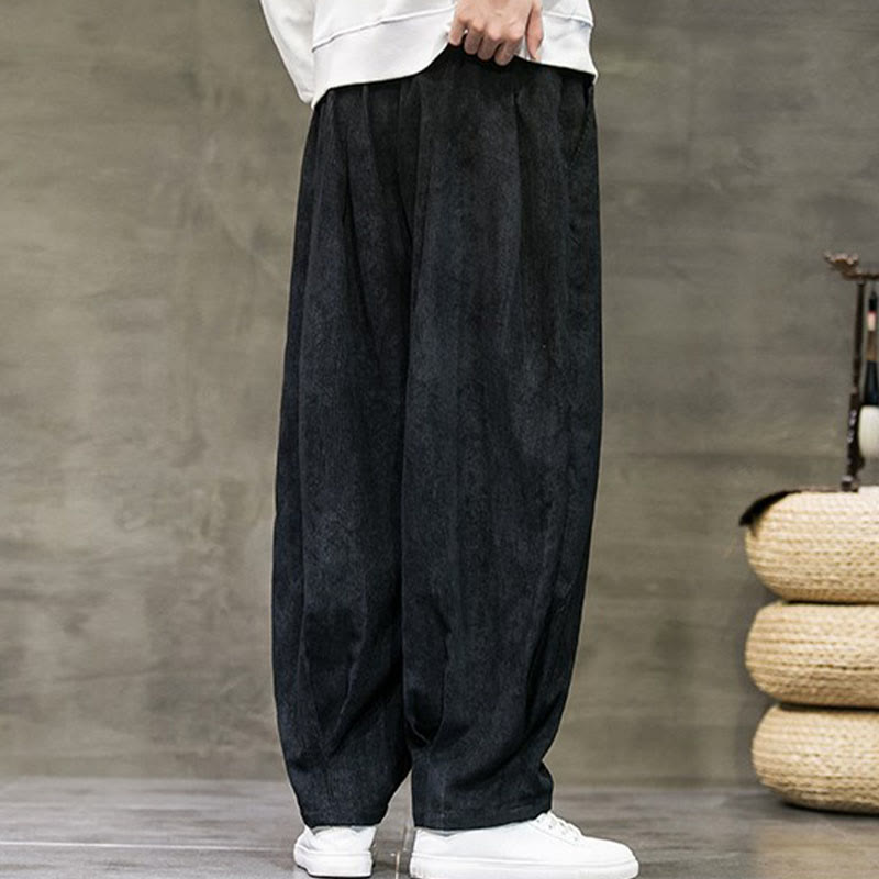 Casual Plain Cotton Bloomer Men's Pants With Pockets - Image 6