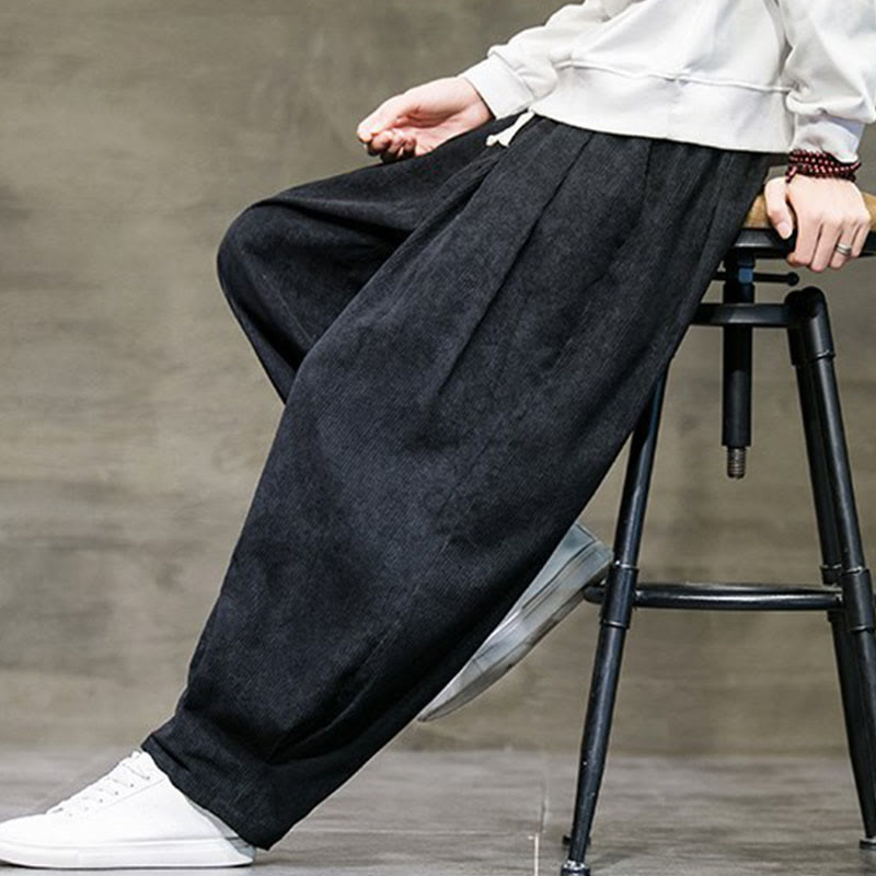 Casual Plain Cotton Bloomer Men's Pants With Pockets - Image 8