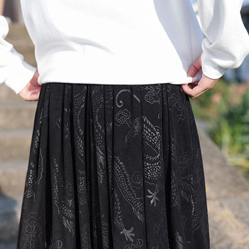 Dragon Design Casual Plain Cotton Men's Pants With Pockets - Image 20