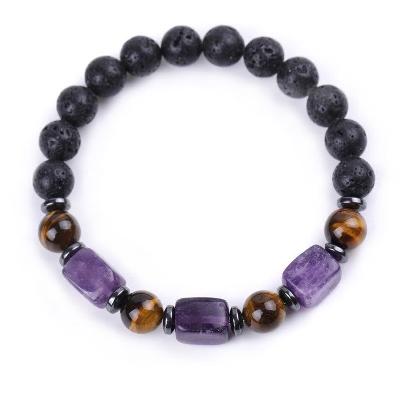 Various Crystals Lava Rock Calm Bracelet - Image 6