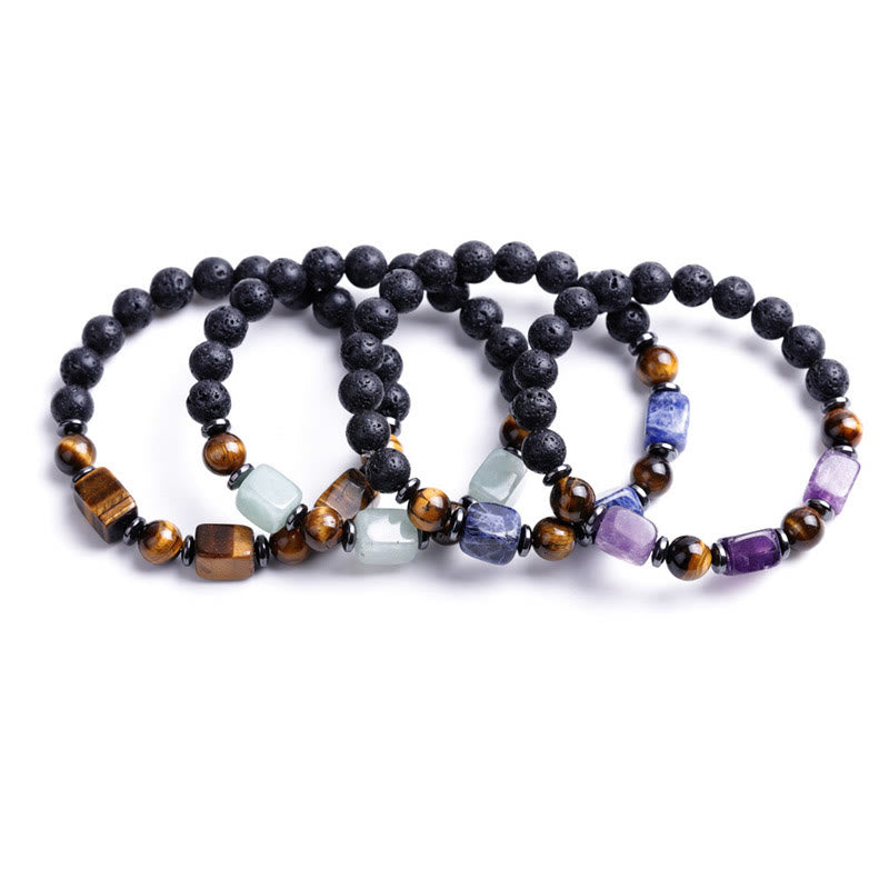 Various Crystals Lava Rock Calm Bracelet - Image 57