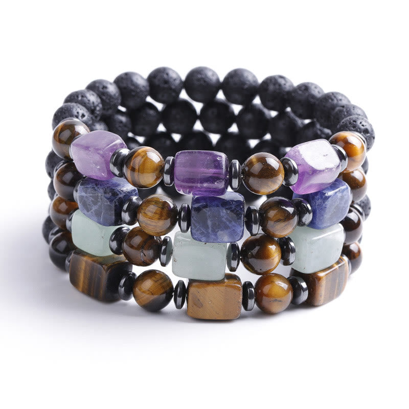 Various Crystals Lava Rock Calm Bracelet - Image 58