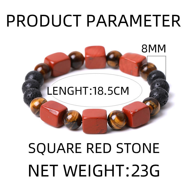 Various Crystals Cube Amethyst Lava Rock Support Bracelet - Image 39