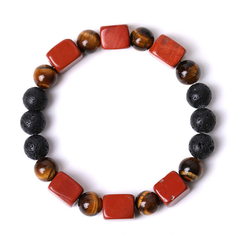 Various Crystals Cube Amethyst Lava Rock Support Bracelet - Image 38