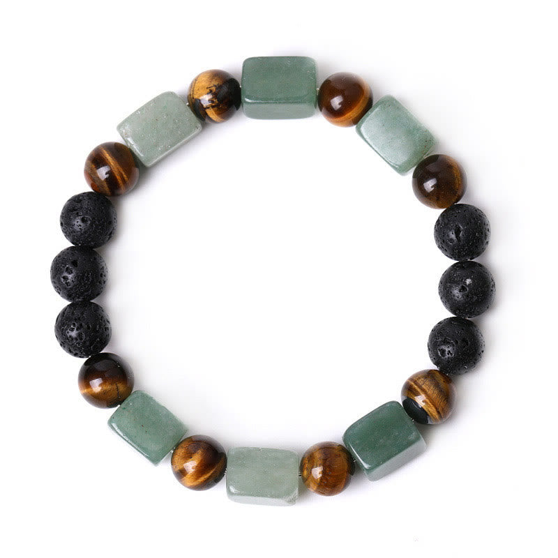 Various Crystals Cube Amethyst Lava Rock Support Bracelet - Image 28