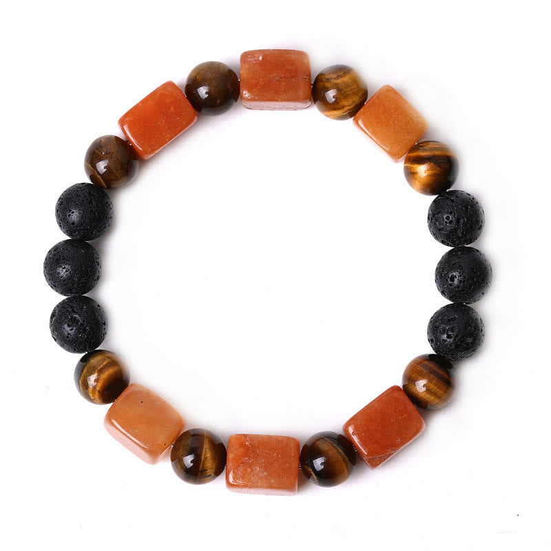 Various Crystals Cube Amethyst Lava Rock Support Bracelet - Image 60