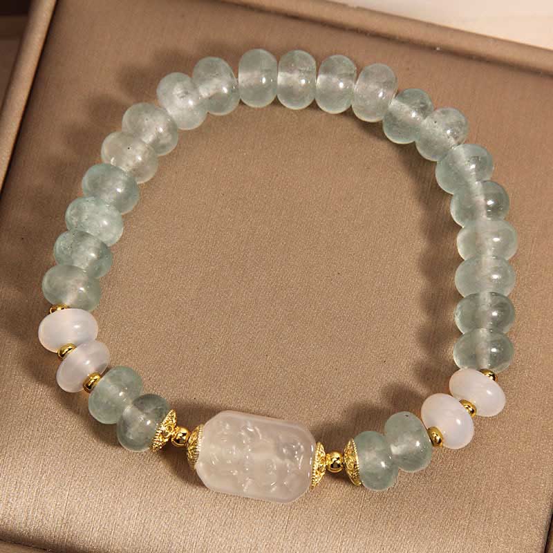 Aquamarine Jade Abacus Beads Serenity Bracelet - Image 3