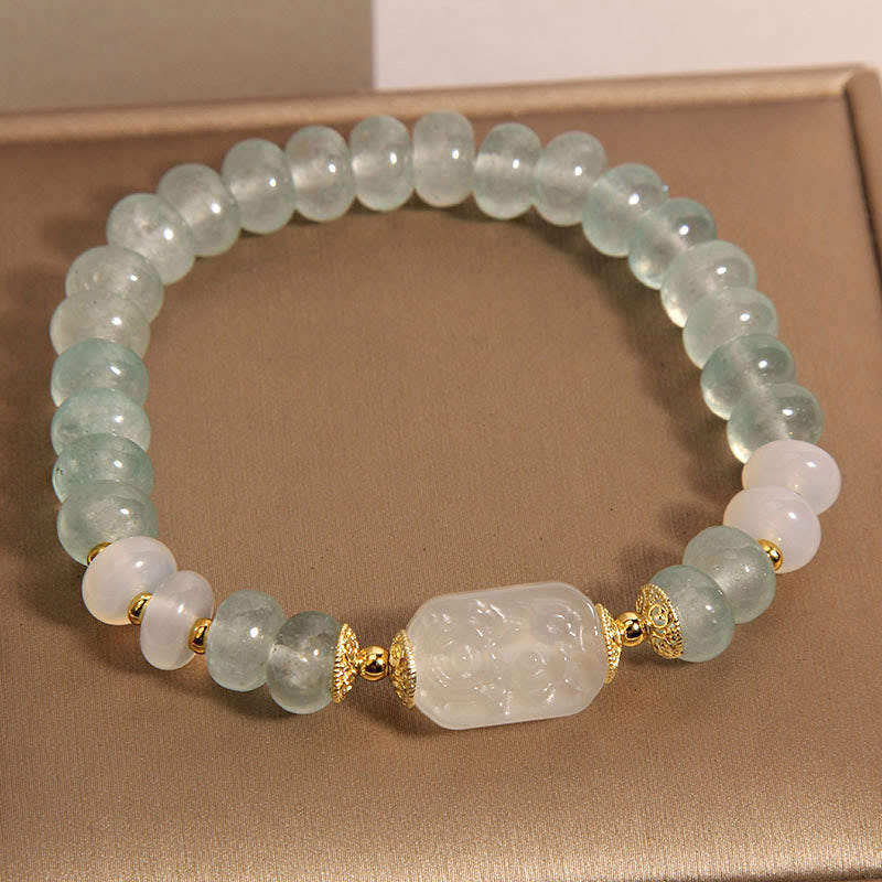 Aquamarine Jade Abacus Beads Serenity Bracelet