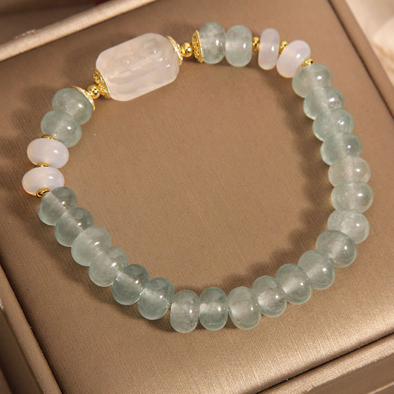 Aquamarine Jade Abacus Beads Serenity Bracelet - Image 4