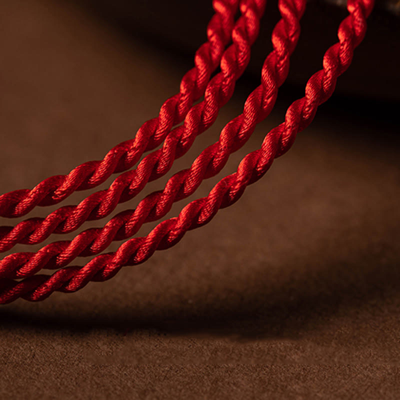 Natural Cinnabar Peace Buckle Blessing Red String Belly Chain - Image 11