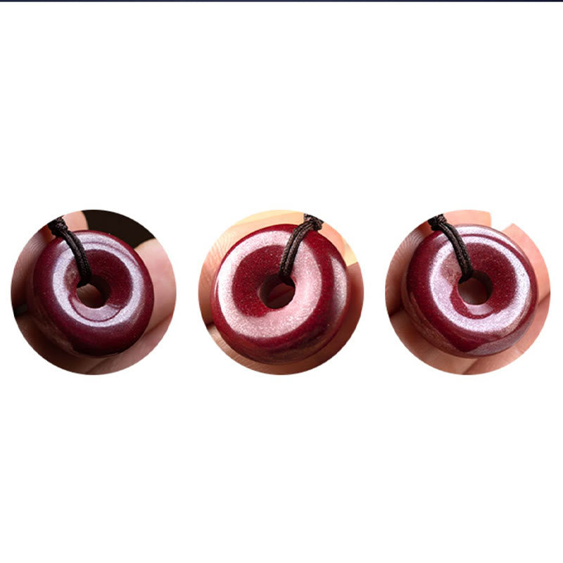 Natural Cinnabar Peace Buckle Blessing Red String Belly Chain - Image 16