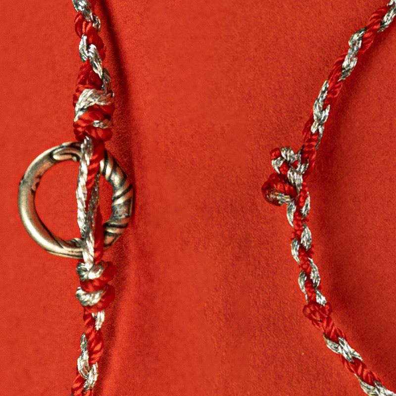 925 Sterling Silver Peace Buckle Luck String Bracelet - Image 4