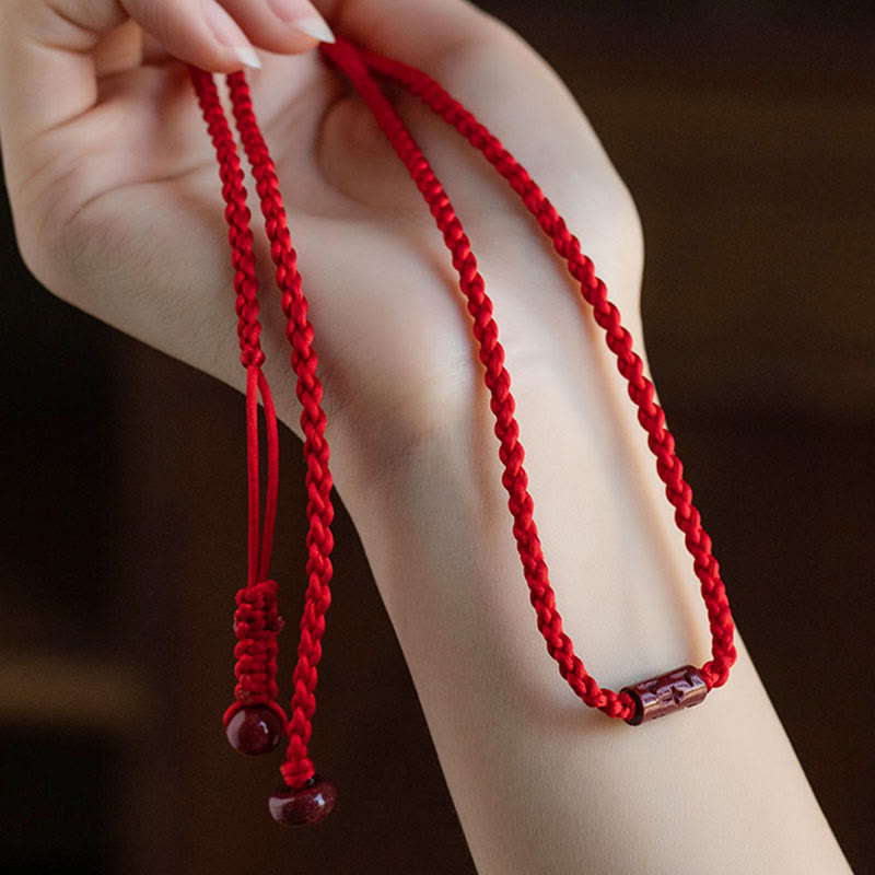 Natural Cinnabar Calm Blessing Red String Belly Chain - Image 10