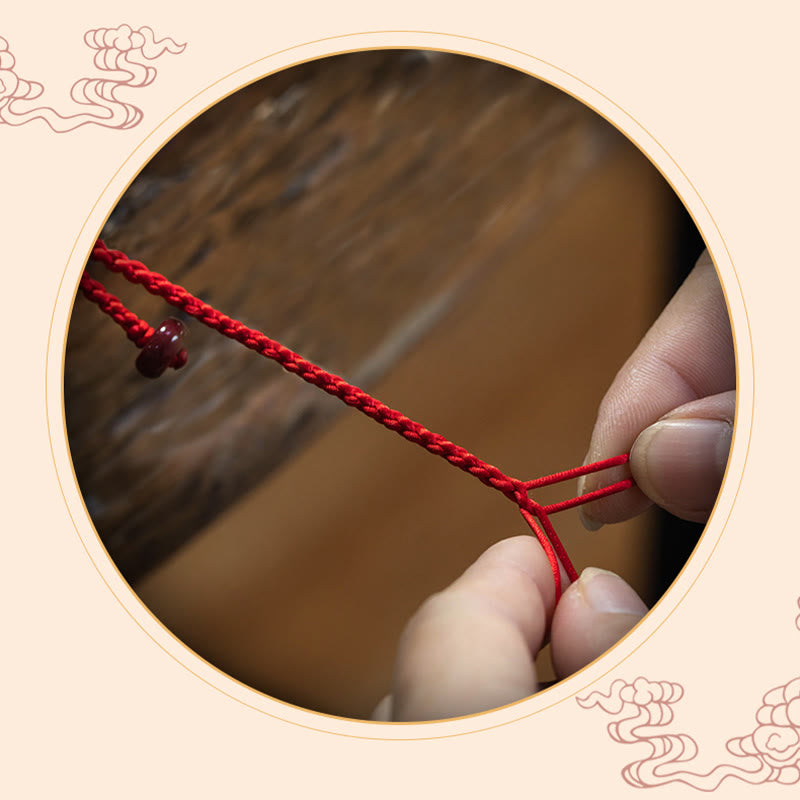Natural Cinnabar Calm Blessing Red String Belly Chain - Image 8