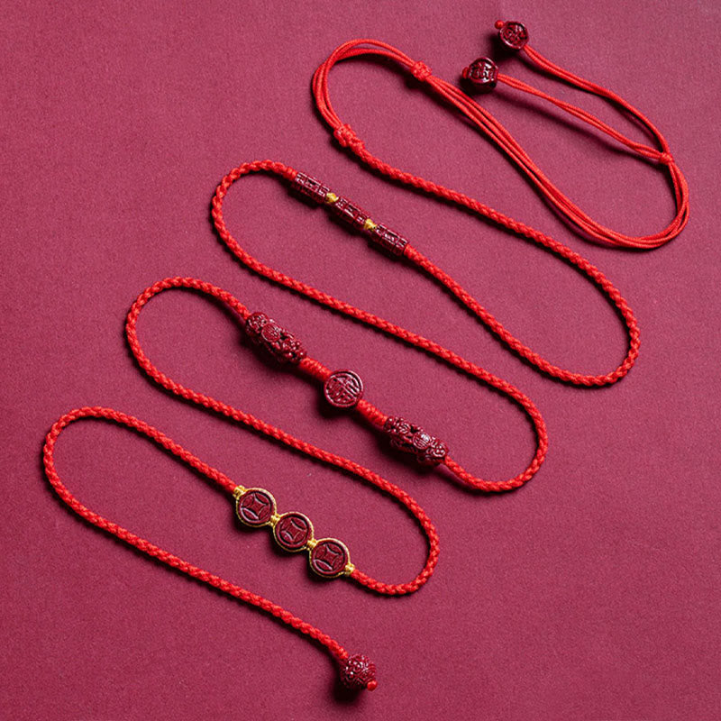 Natural Cinnabar PiXiu Calm Blessing Red String Belly Chain - Image 16