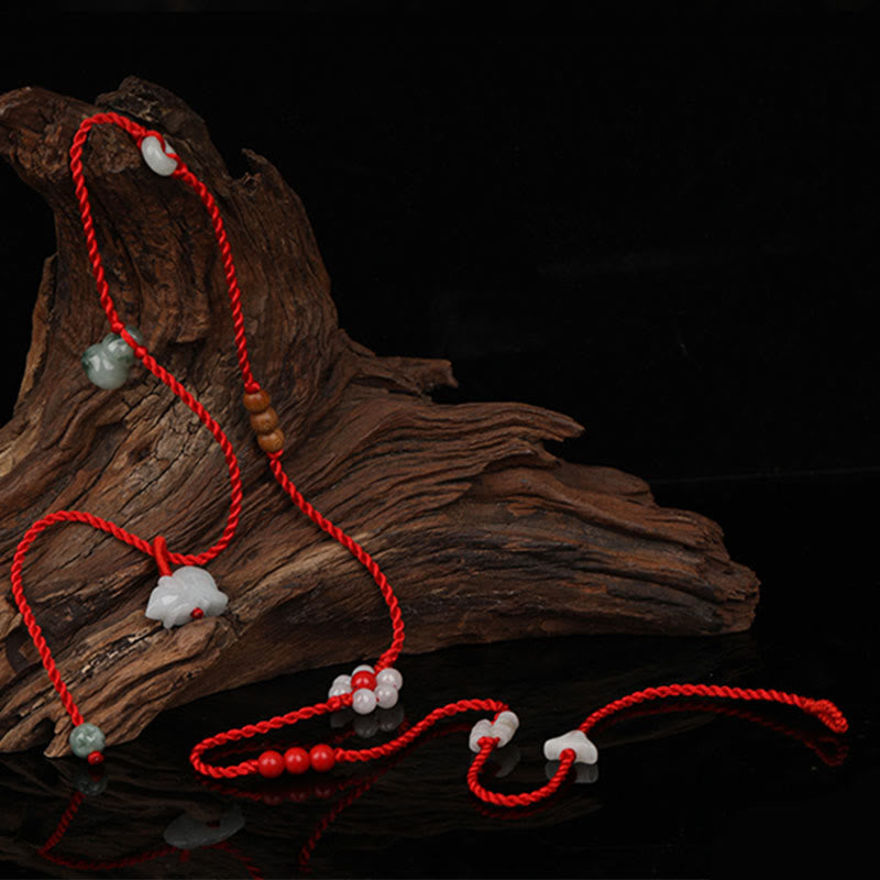 Chinese Zodiac Peach Wood Blessing Red String Belly Chain - Image 9