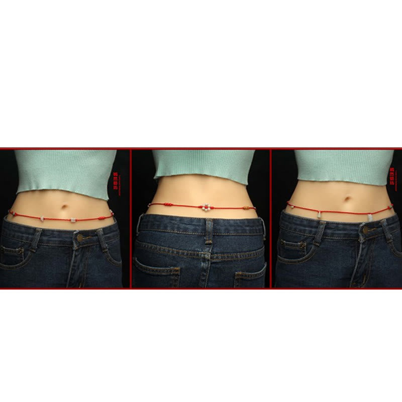 Chinese Zodiac Peach Wood Blessing Red String Belly Chain - Image 5