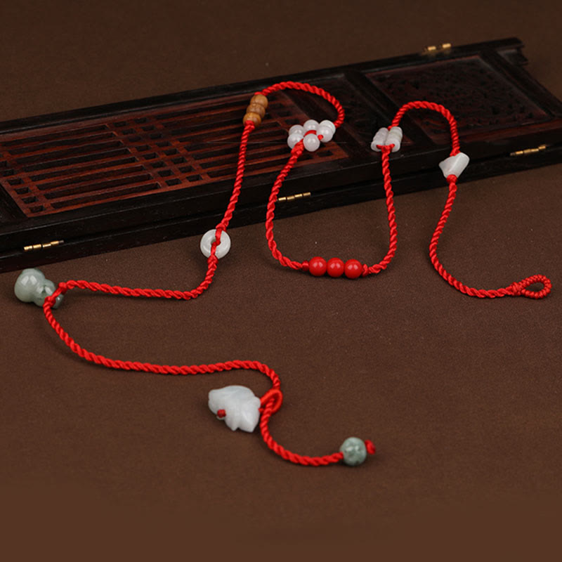 Chinese Zodiac Peach Wood Blessing Red String Belly Chain - Image 8