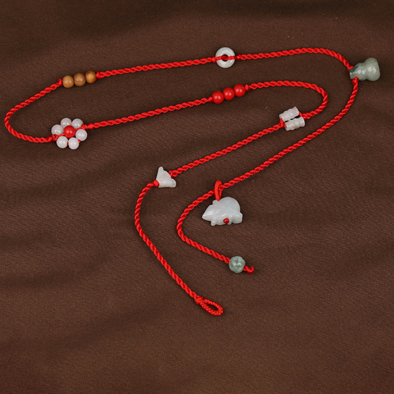 Chinese Zodiac Peach Wood Blessing Red String Belly Chain - Image 10