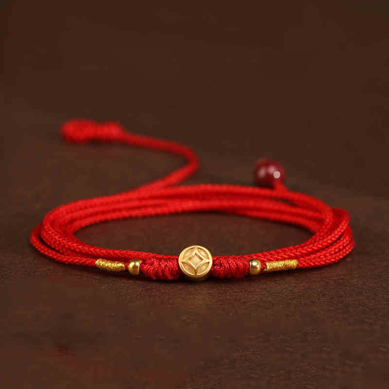Buddha Stone 999 Solid Gold Red String Belly Chain - Image 18