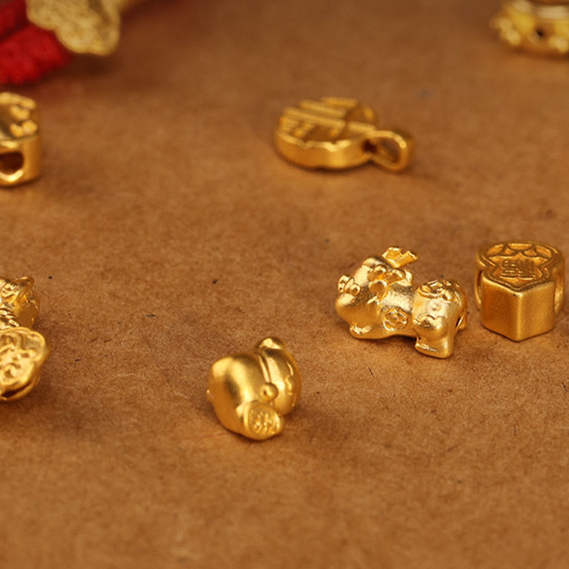 Buddha Stone 999 Solid Gold Red String Belly Chain - Image 21