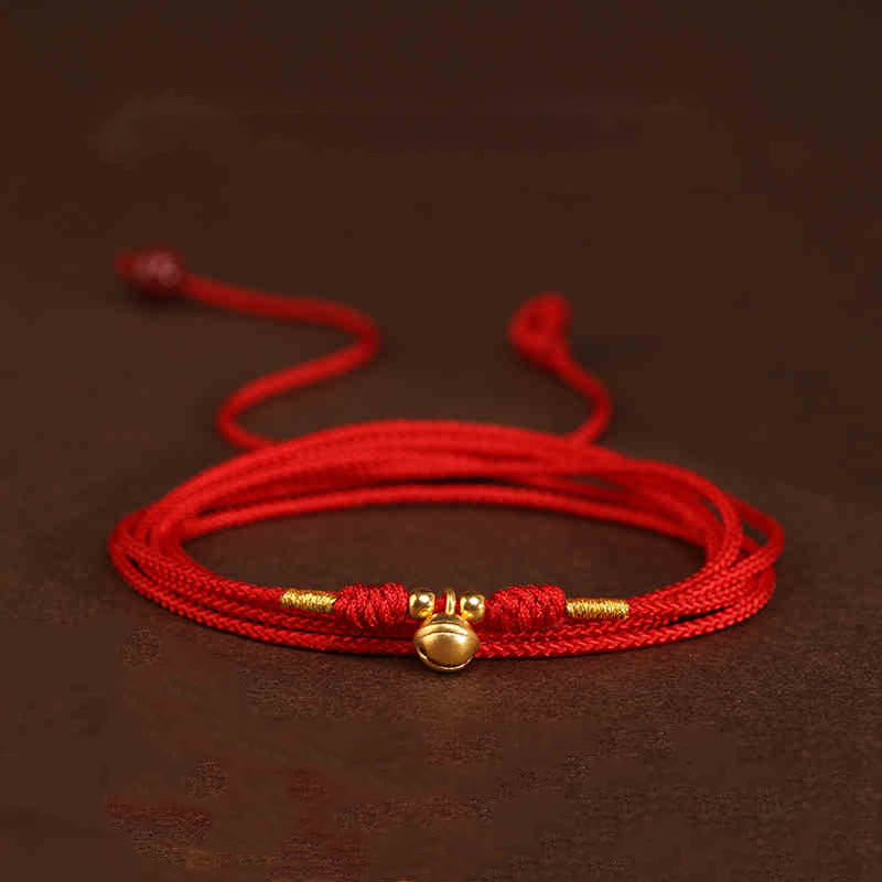 Buddha Stone 999 Solid Gold Red String Belly Chain - Image 14