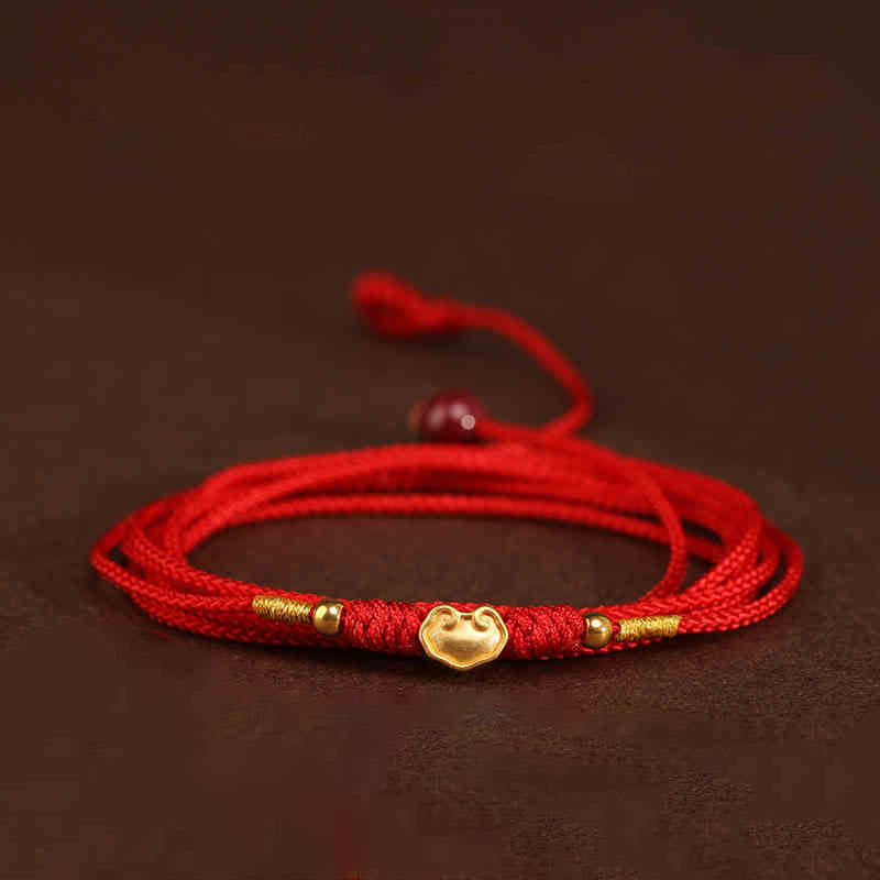 Buddha Stone 999 Solid Gold Red String Belly Chain - Image 15