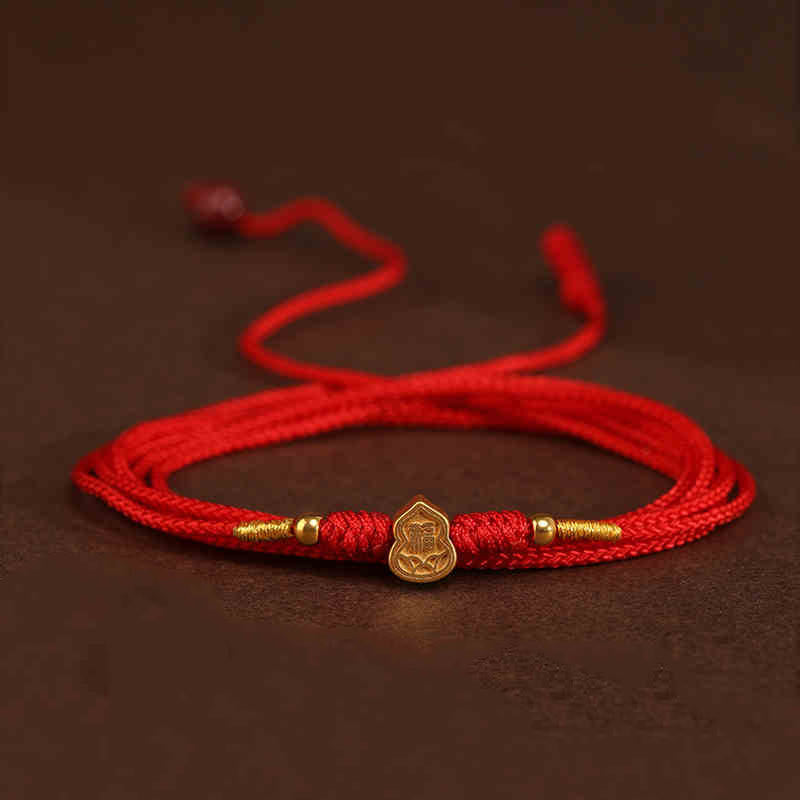 Buddha Stone 999 Solid Gold Red String Belly Chain - Image 17