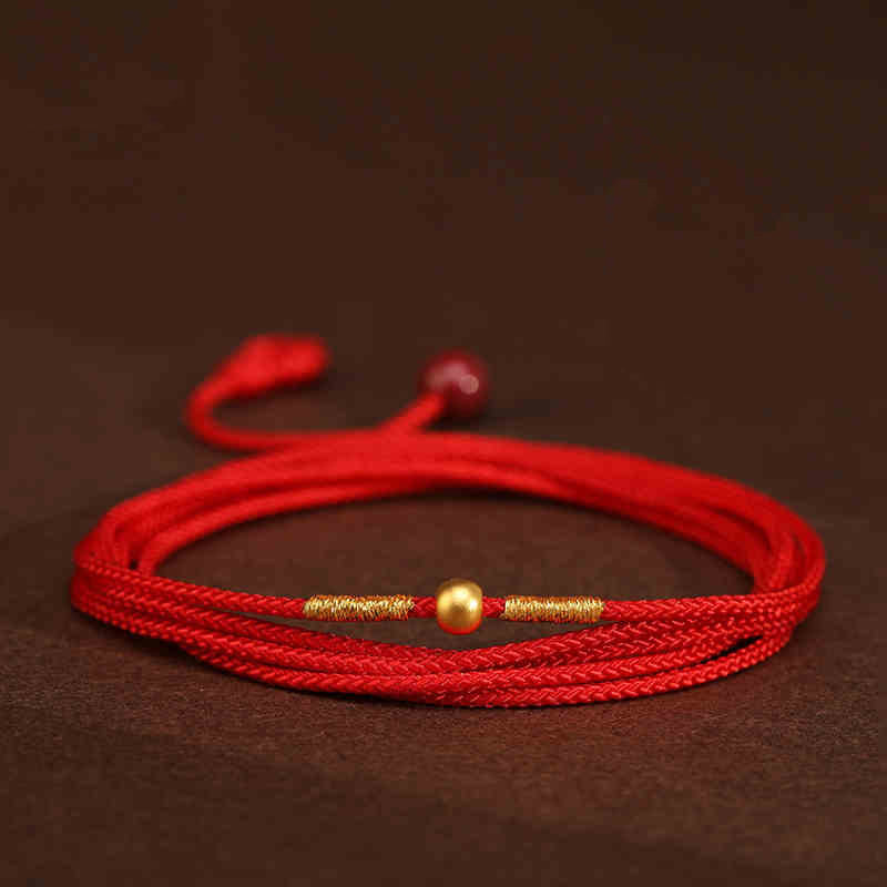 Buddha Stone 999 Solid Gold Red String Belly Chain - Image 10
