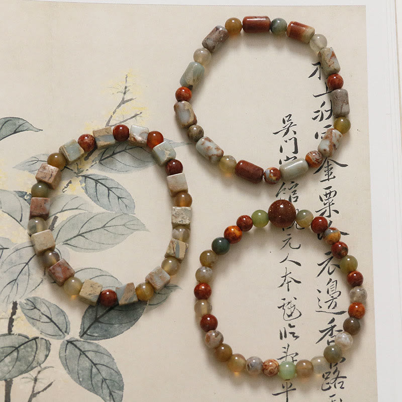 Red Agate Shoushan Stone Calm Blessing Bracelet - Image 14